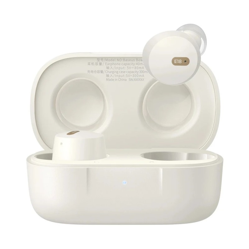 Buy Baseus Headphones In Ear Beans TWS Bowie - E18 - White in Cyprus, Nicosia, Limassol, Larnaka, Pafos