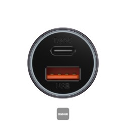 Buy Baseus Golden Contactor Max Car Charger - U+C 60W Dark Gray in Cyprus, Nicosia, Limassol, Larnaka, Pafos