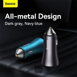 Buy Baseus Golden Contactor Max Car Charger - U+C 60W Dark Gray in Cyprus, Nicosia, Limassol, Larnaka, Pafos