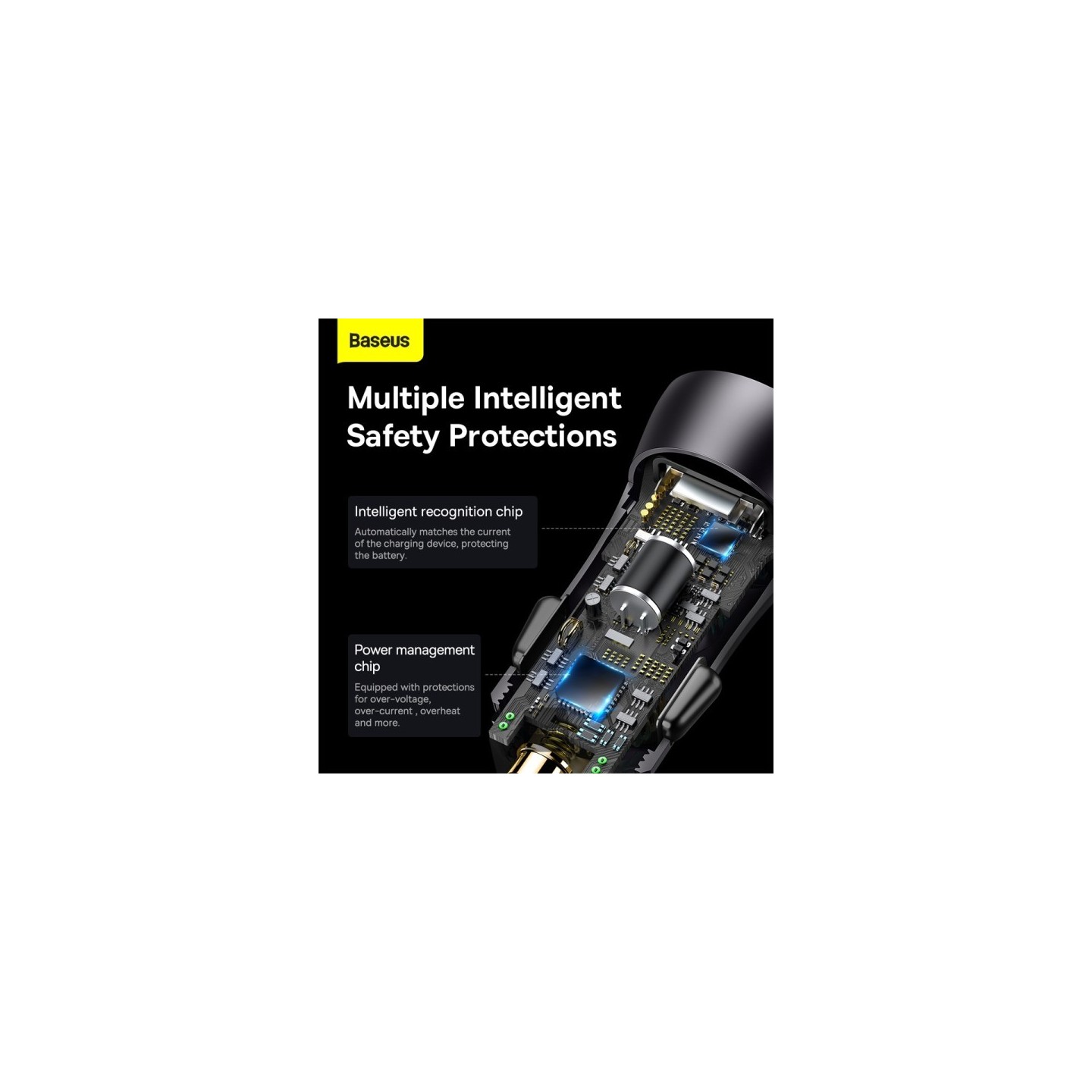 Baseus Golden Contactor Max Car Charger - U+C 60W Dark Gray — Buy in Cyprus with Fast Delivery