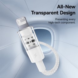 Buy Baseus Cable Lightning to USB-A Gem Series - 2m Moon White in Cyprus, Nicosia, Limassol, Larnaka, Pafos