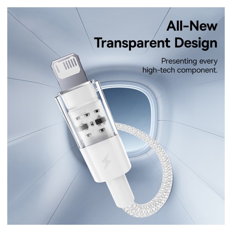 Buy Baseus Cable Lightning to USB-A Gem Series - 2m Moon White in Cyprus, Nicosia, Limassol, Larnaka, Pafos