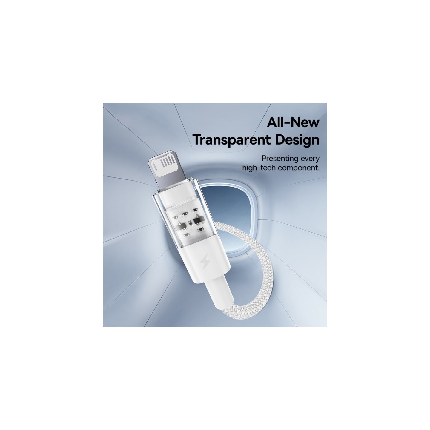 Baseus Cable Lightning to USB-A Gem Series - 2m Moon White — Buy in Cyprus with Fast Delivery