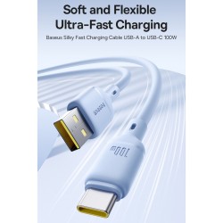 Baseus Cable USB-C to USB-C Silky Series - 2.0m - 100W - White (Boxed) — Buy in Cyprus with Fast Delivery