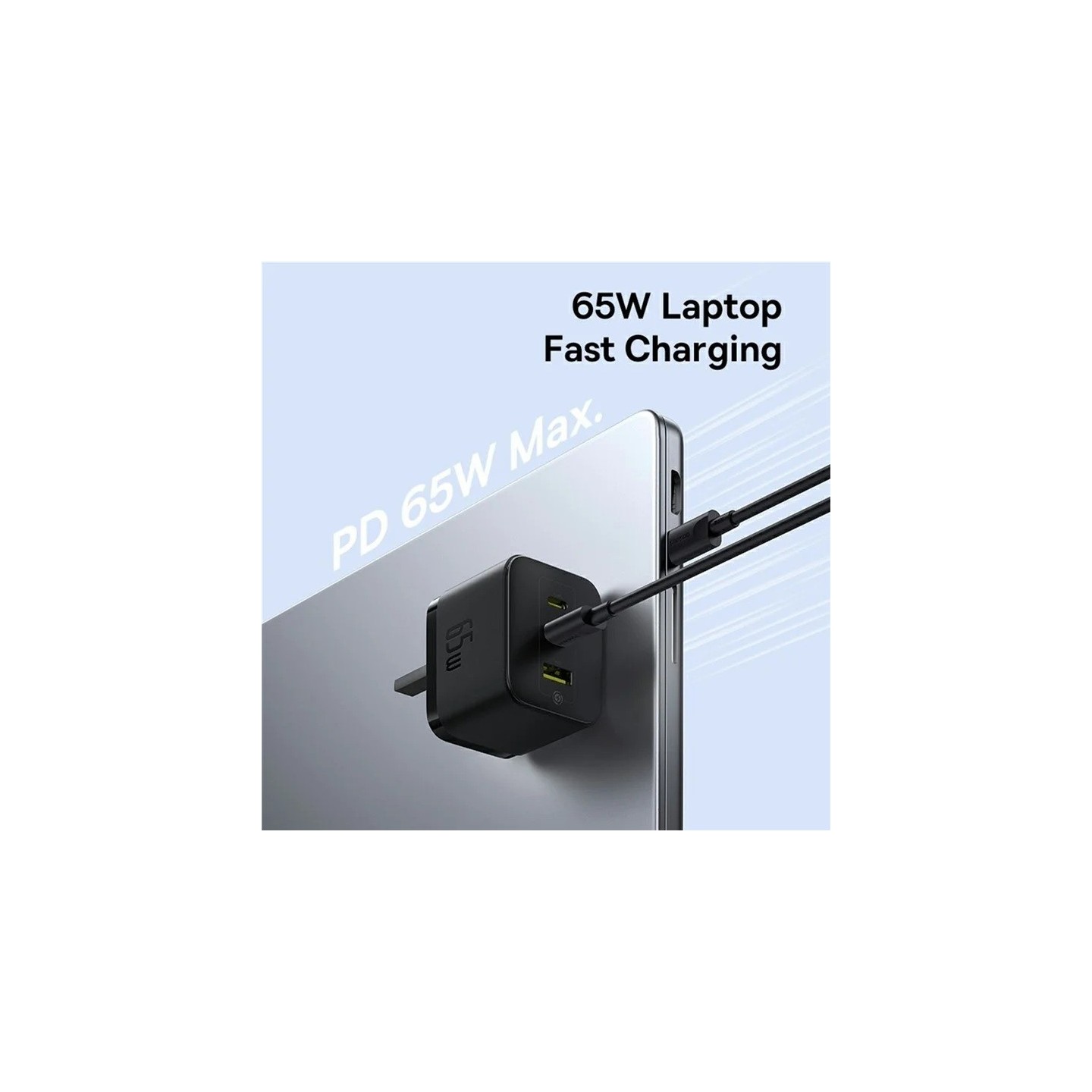 Baseus Charger Wall - 65W 2C+U PALM Series UK Black — Buy in Cyprus with Fast Delivery