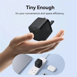 Buy Baseus Charger Wall - 65W 2C+U PALM Series UK Black in Cyprus, Nicosia, Limassol, Larnaka, Pafos