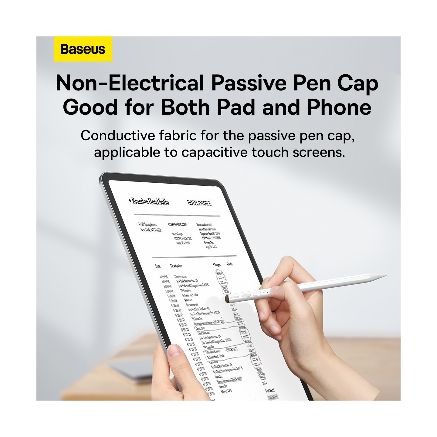 Baseus IT Stylus - Active Passive USB-C with LED Indicators White — Buy in Cyprus with Fast Delivery