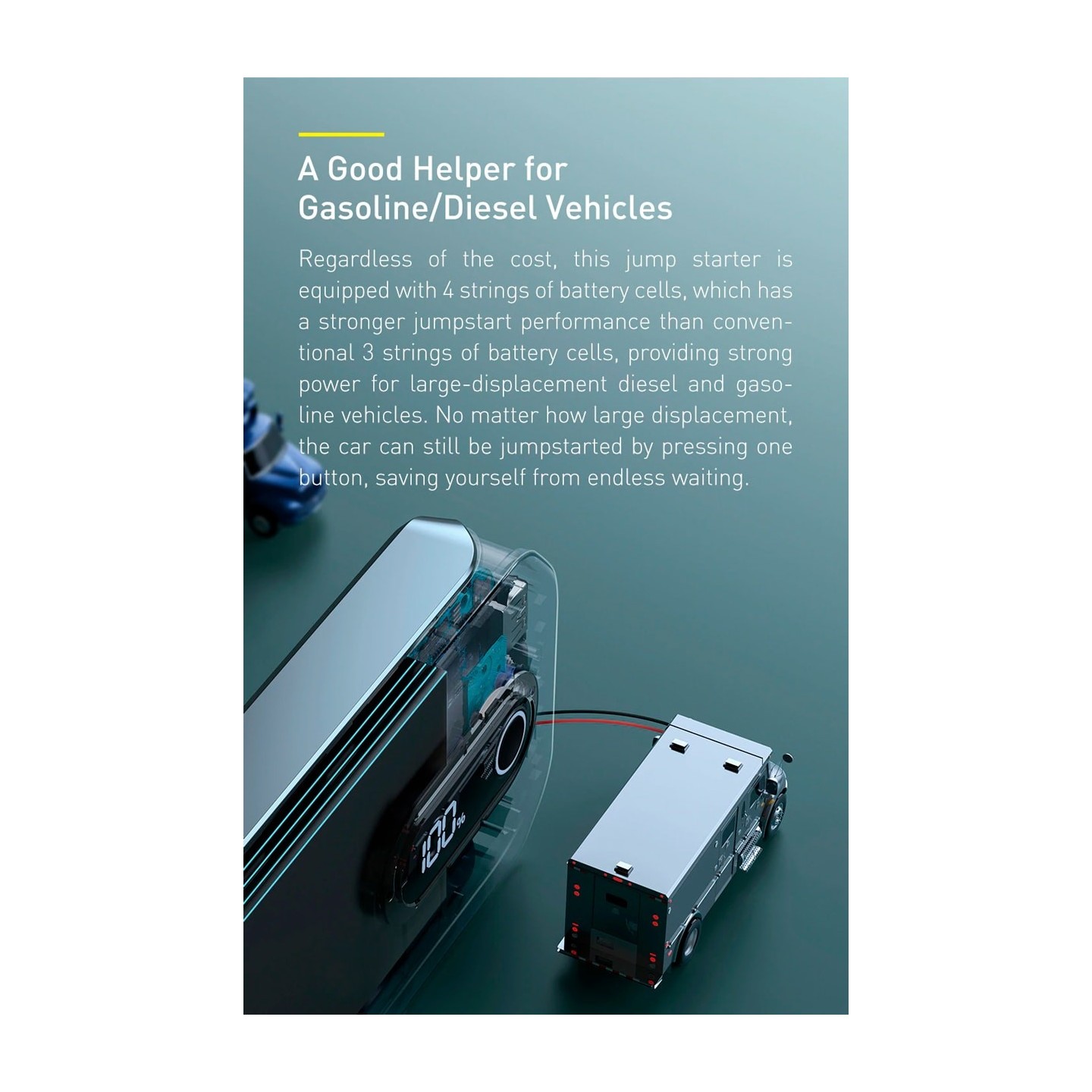 Baseus Car Jump Start Booster & Powerbank - V.2 - 12000mAh 1000A — Buy in Cyprus with Fast Delivery