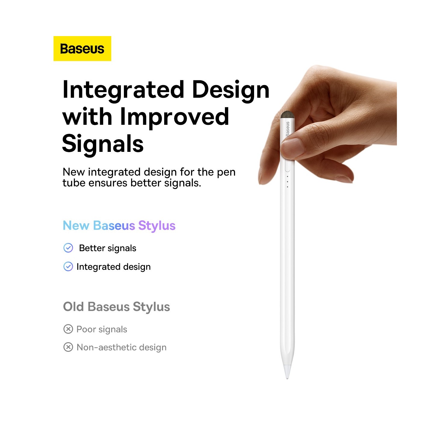 Baseus IT Stylus - Active Passive USB-C with LED Indicators White — Buy in Cyprus with Fast Delivery