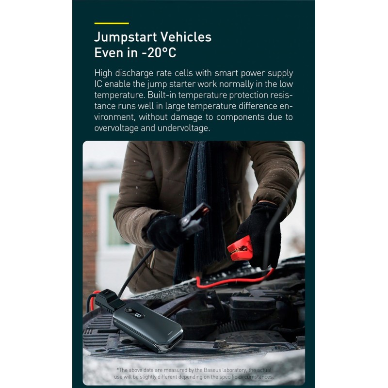 Buy Baseus Car Jump Start Booster & Powerbank - V.2 - 12000mAh 1000A in Cyprus, Nicosia, Limassol, Larnaka, Pafos