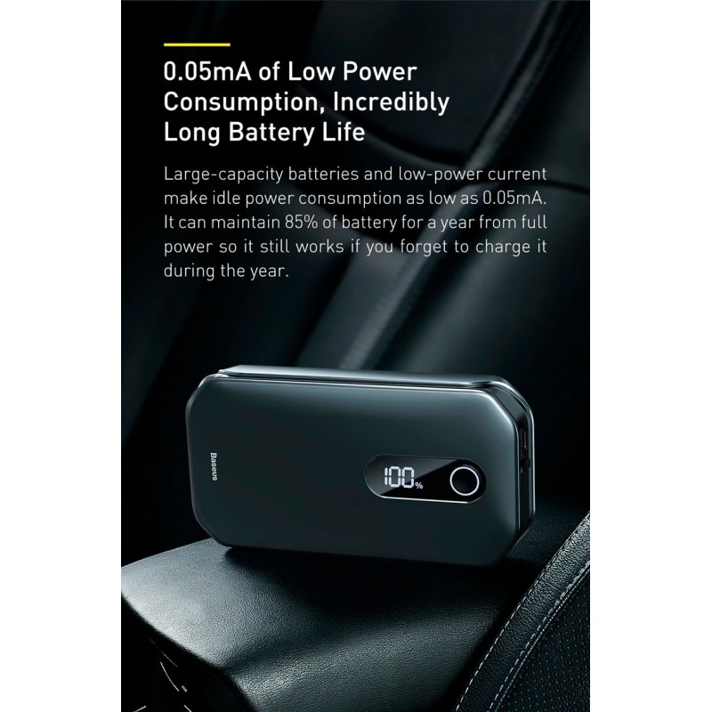 Buy Baseus Car Jump Start Booster & Powerbank - V.2 - 12000mAh 1000A in Cyprus, Nicosia, Limassol, Larnaka, Pafos