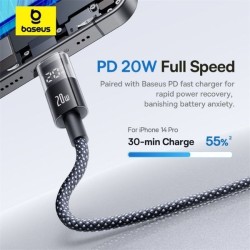 Buy Baseus Cable Lightning to USB-C Display 2 Series Braided - 20W 2.0m Black in Cyprus, Nicosia, Limassol, Larnaka, Pafos