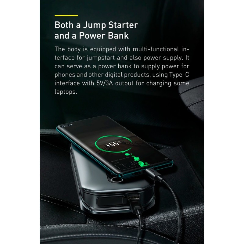 Buy Baseus Car Jump Start Booster & Powerbank - V.2 - 12000mAh 1000A in Cyprus, Nicosia, Limassol, Larnaka, Pafos