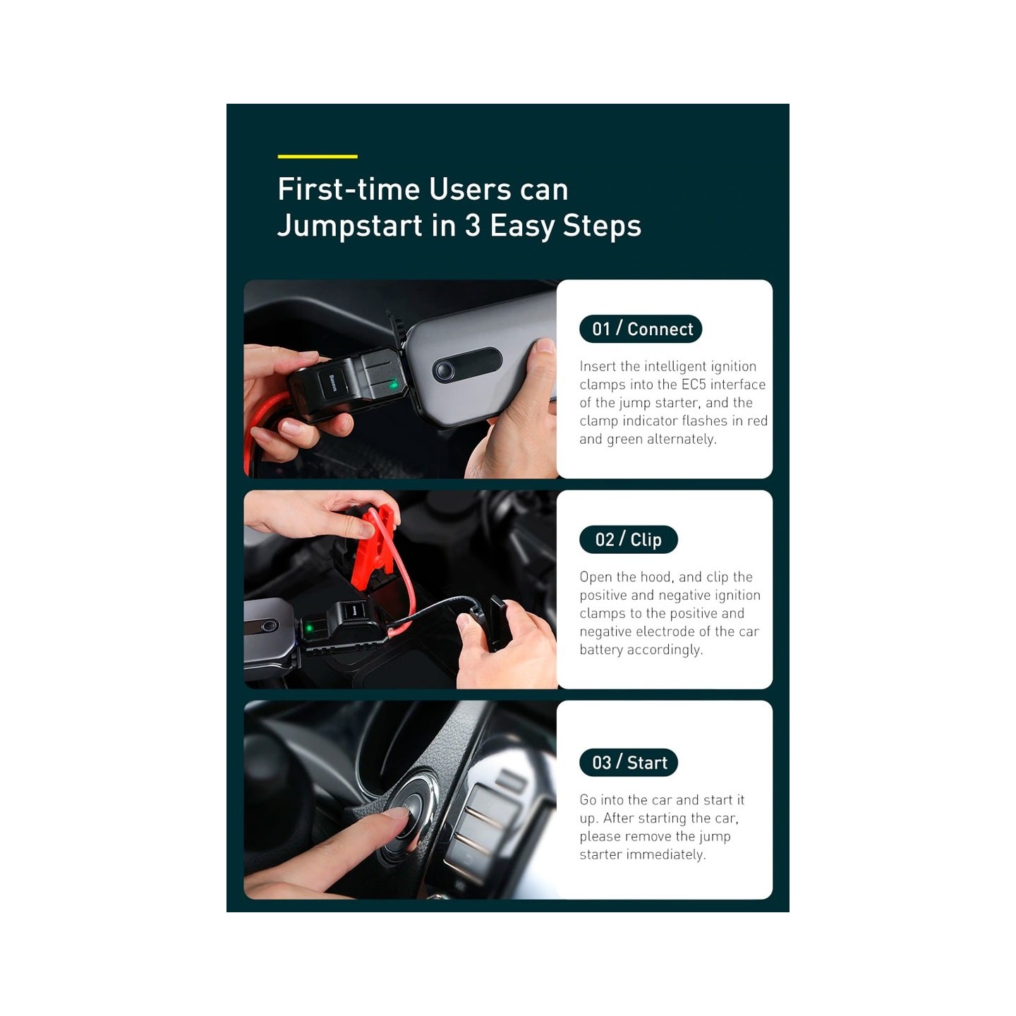 Baseus Car Jump Start Booster & Powerbank - V.2 - 12000mAh 1000A — Buy in Cyprus with Fast Delivery