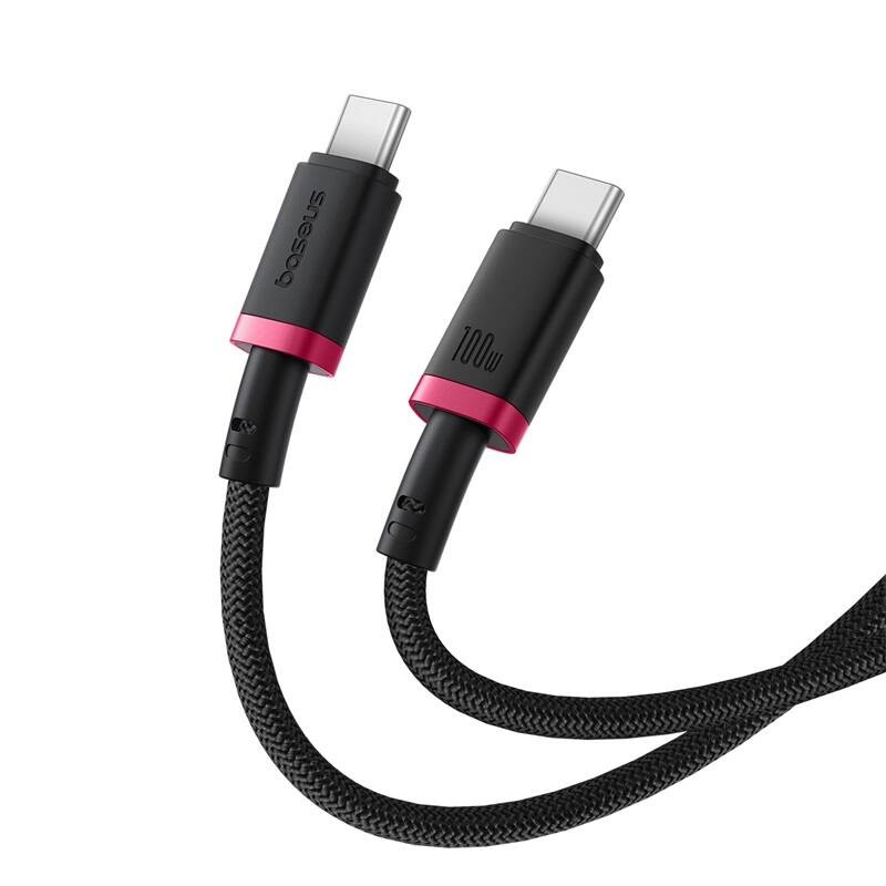 Buy Baseus Cable - USB-C to USB-C, Dura Braided, 2.0m, 100W, Black+Red in Cyprus, Nicosia, Limassol, Larnaka, Pafos