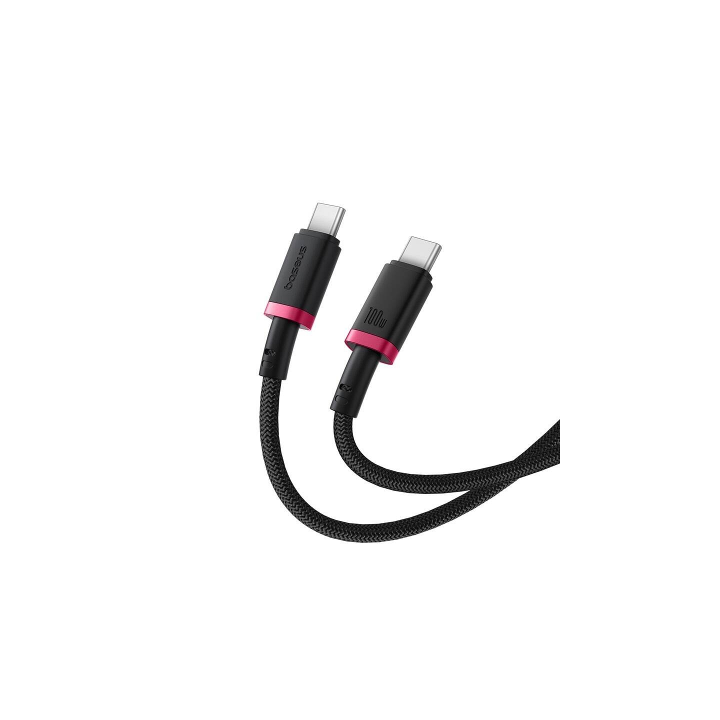 Baseus Dura USB-C to USB-C Braided Cable 2m 100W Black+Red (Boxed) — Buy in Cyprus with Fast Delivery