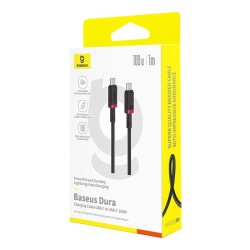 Baseus Dura USB-C to USB-C Braided Cable 2m 100W Black+Red (Boxed) — Buy in Cyprus with Fast Delivery