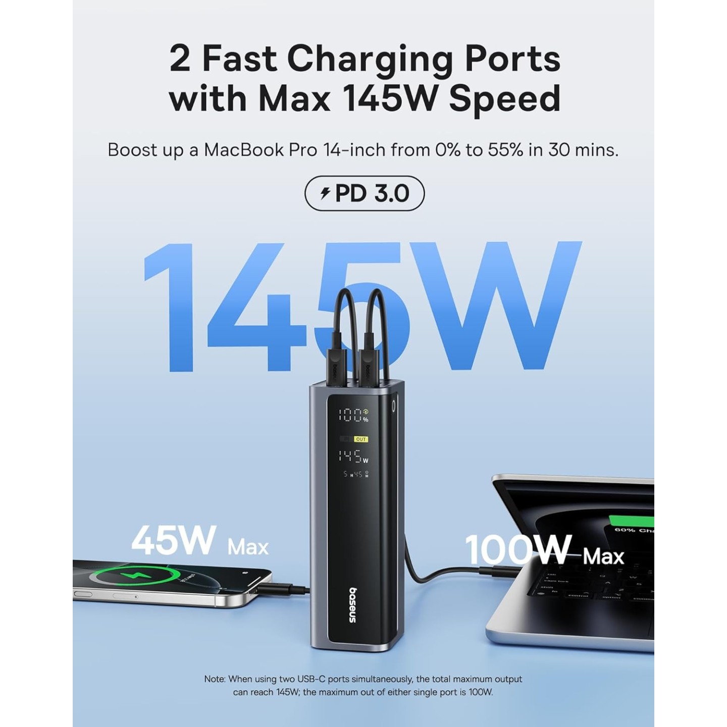 Baseus Powerbank - GP12 - 145W 20800mAh + Display EnerGeek — Buy in Cyprus with Fast Delivery