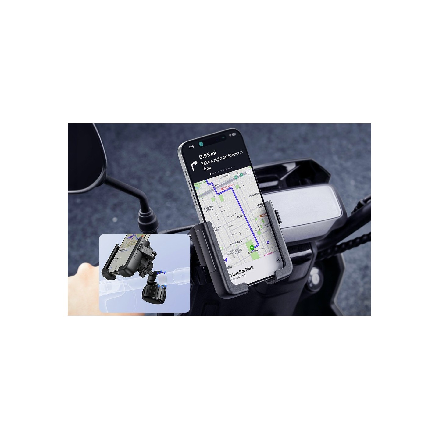 Baseus VA Phone Holder - GOTRIP - Motorcycle Bicycle Scooter — Buy in Cyprus with Fast Delivery