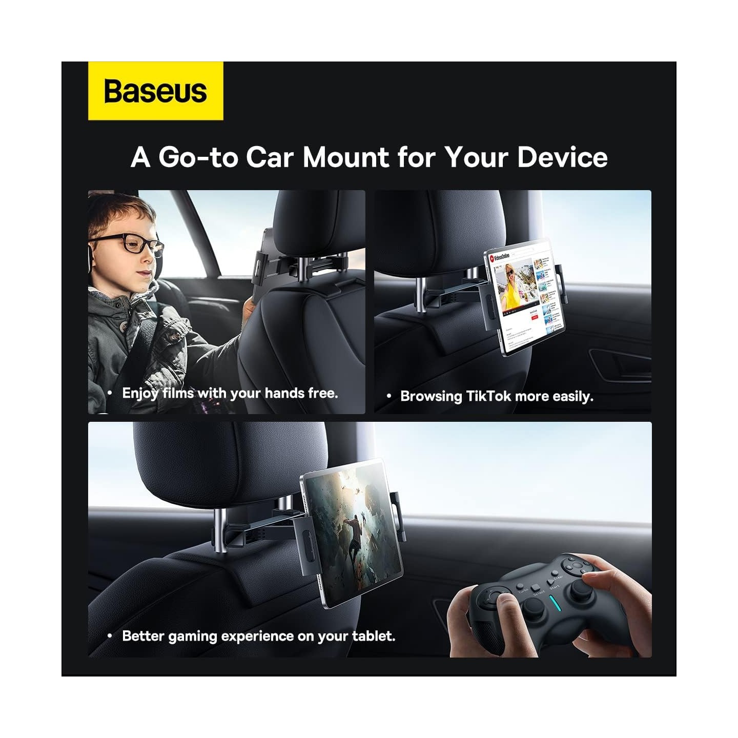 Baseus Car Holder Backseat Car Mount for Tablet - JOYRIDE PRO - Backseat Car Mount for Tablet