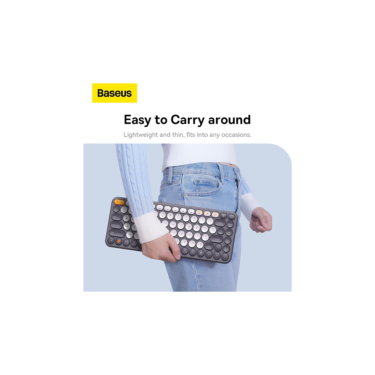 Baseus K01A Wireless Tri-Mode Keyboard 84-Key Gray (Boxed) — Buy in Cyprus with Fast Delivery