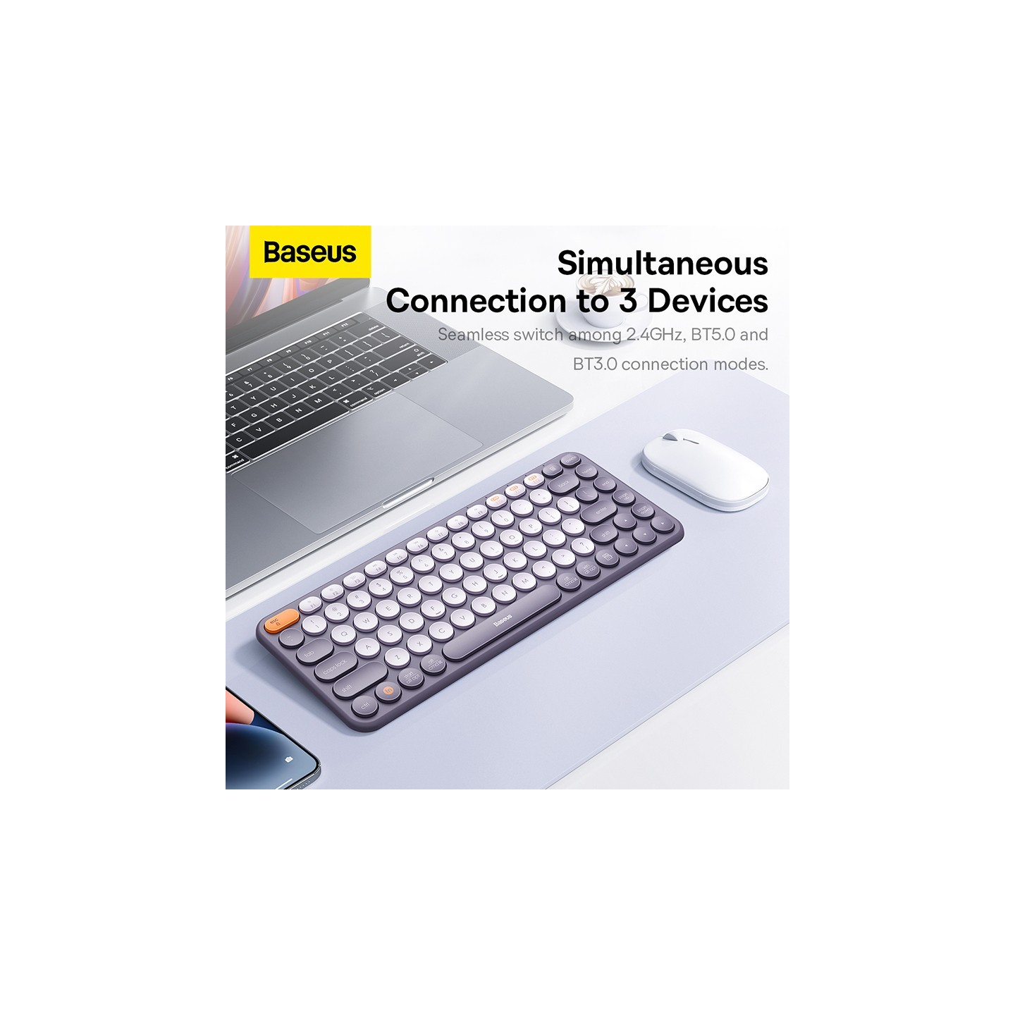 Baseus K01A Wireless Tri-Mode Keyboard 84-Key Gray (Boxed) — Buy in Cyprus with Fast Delivery