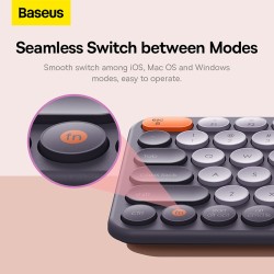 Buy Baseus Wireless Keyboard Tri-Mode Gray - K01A - Wireless Keyboard Tri-Mode Gray in Cyprus, Nicosia, Limassol, Larnaka, Pafos