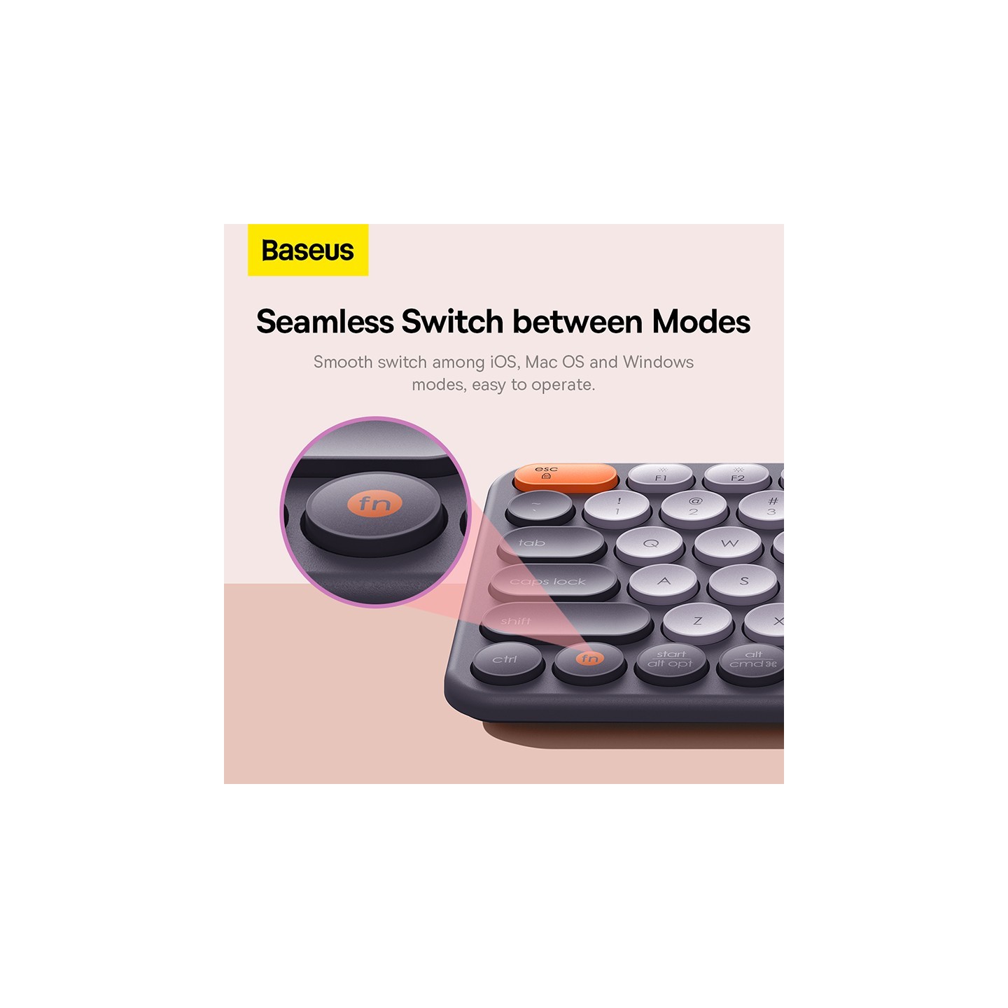 Baseus K01A Wireless Tri-Mode Keyboard 84-Key Gray (Boxed) — Buy in Cyprus with Fast Delivery