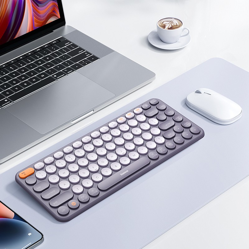 Buy Baseus Wireless Keyboard Tri-Mode Gray - K01A - Wireless Keyboard Tri-Mode Gray in Cyprus, Nicosia, Limassol, Larnaka, Pafos
