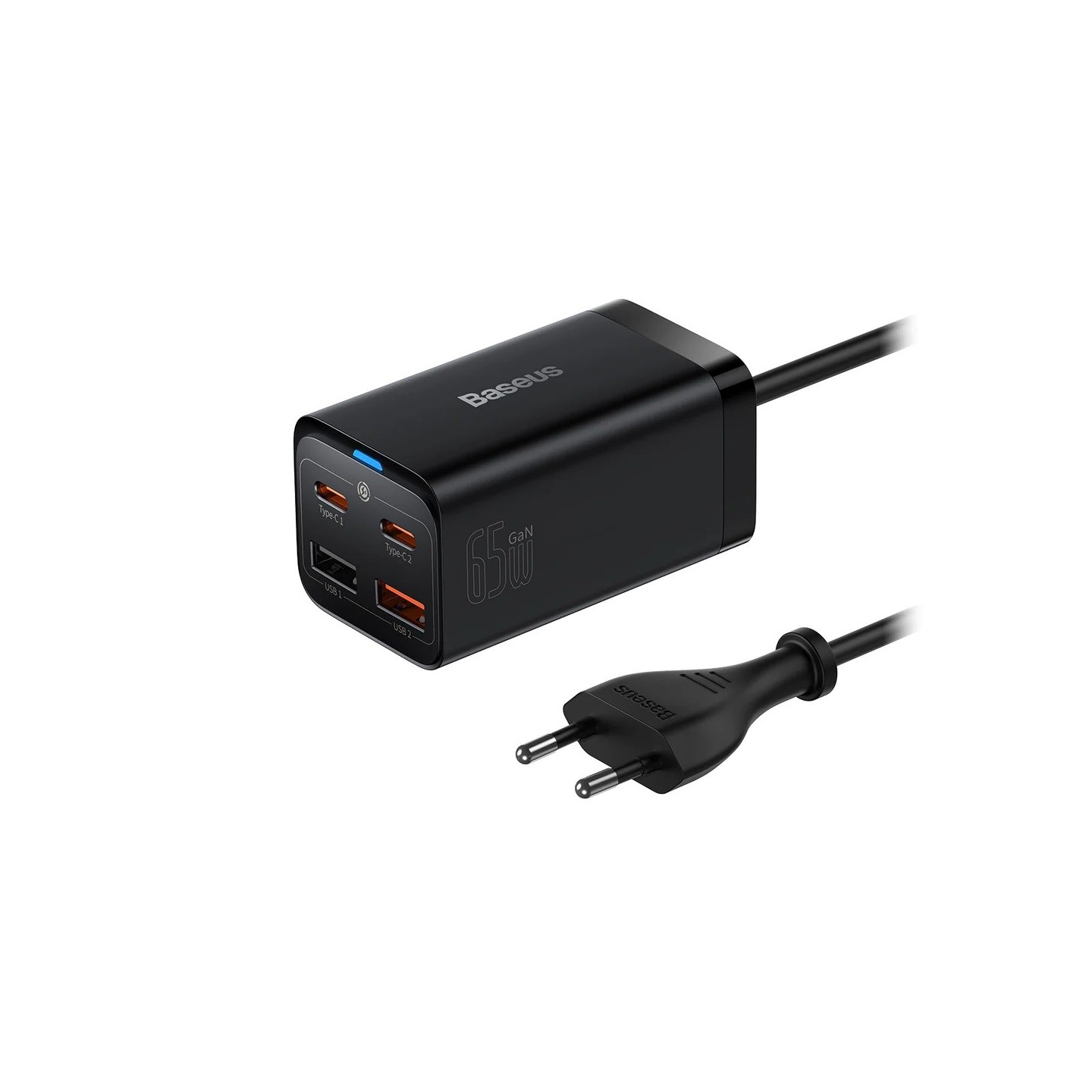 Baseus Charger Desktop - 65W 2C+2U EU+100W USB-C Cable Black — Buy in Cyprus with Fast Delivery