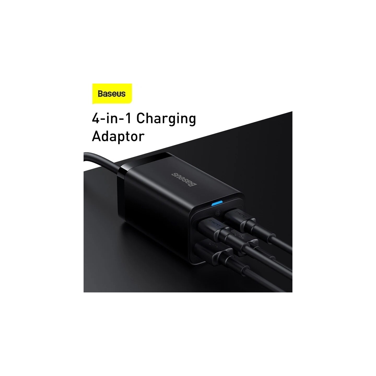 Baseus Charger Desktop - 65W 2C+2U EU+100W USB-C Cable Black — Buy in Cyprus with Fast Delivery