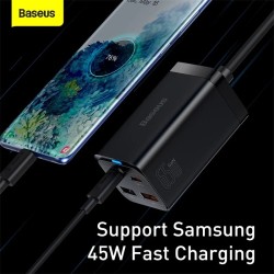 Buy Baseus Charger Desktop - 65W 2C+2U EU+100W USB-C Cable Black in Cyprus, Nicosia, Limassol, Larnaka, Pafos