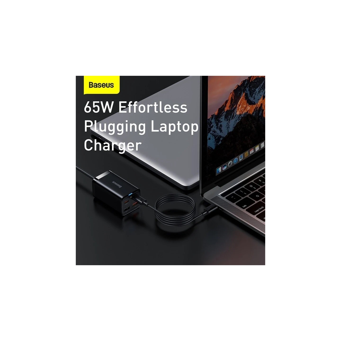 Baseus Charger Desktop - 65W 2C+2U EU+100W USB-C Cable Black — Buy in Cyprus with Fast Delivery