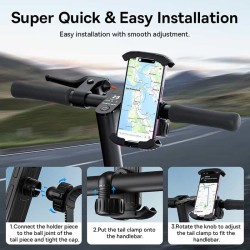 Buy Baseus VA Motorcycle Bicycle Scooter Phone Holder - QUICKGO in Cyprus, Nicosia, Limassol, Larnaka, Pafos