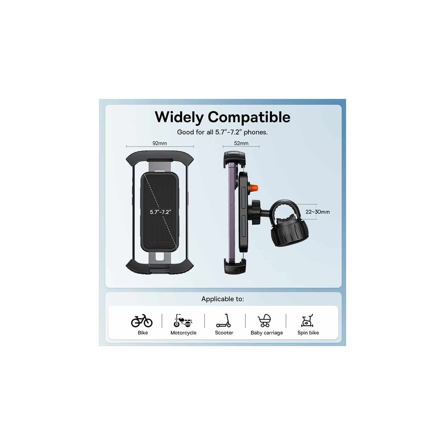 Baseus VA Motorcycle Bicycle Scooter Phone Holder - QUICKGO — Buy in Cyprus with Fast Delivery