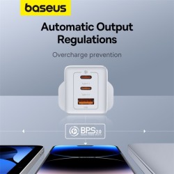 Buy Baseus Charger Wall 65W USB-Cx2 USB-A UK+100W USB-C Cable White - 65W, USB-C... in Cyprus, Nicosia, Limassol, Larnaka, Pafos