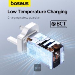 Buy Baseus Charger Wall 65W USB-Cx2 USB-A UK+100W USB-C Cable White - 65W, USB-C... in Cyprus, Nicosia, Limassol, Larnaka, Pafos