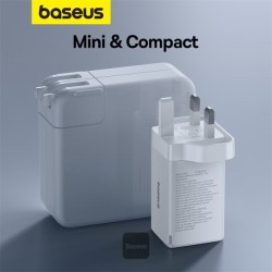 Buy Baseus Charger Wall 65W USB-Cx2 USB-A UK+100W USB-C Cable White - 65W, USB-C... in Cyprus, Nicosia, Limassol, Larnaka, Pafos
