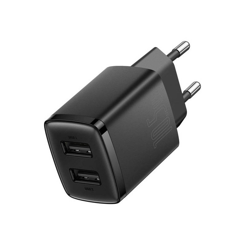 Buy Baseus Charger Wall - 10.5W, 2xUSB-A, EU, Black in Cyprus, Nicosia, Limassol, Larnaka, Pafos