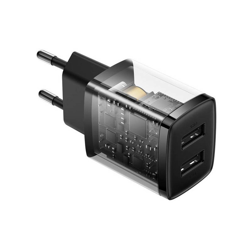 Buy Baseus Charger Wall - 10.5W, 2xUSB-A, EU, Black in Cyprus, Nicosia, Limassol, Larnaka, Pafos