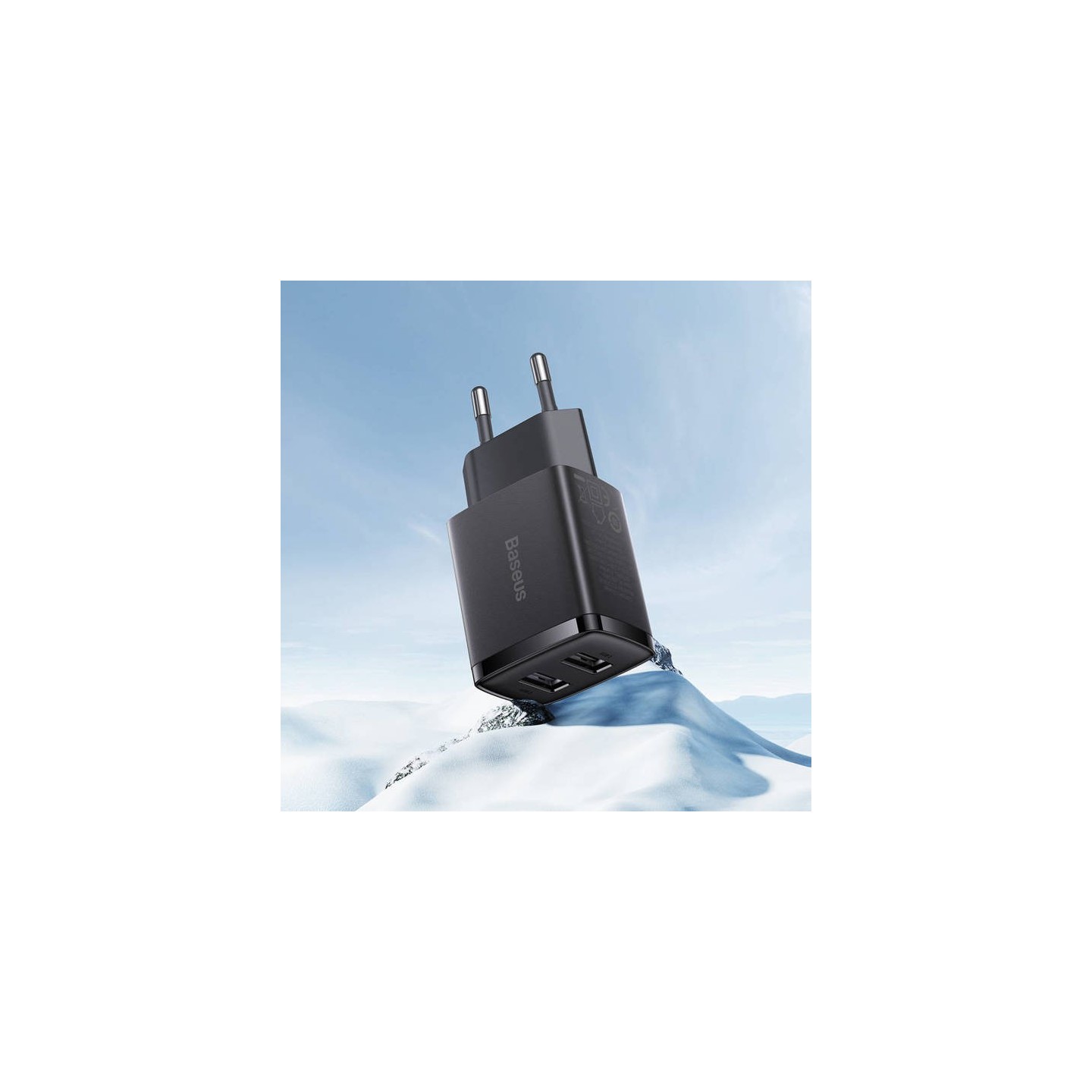 Baseus Charger Wall - 10.5W, 2xUSB-A, EU, Black — Buy in Cyprus with Fast Delivery