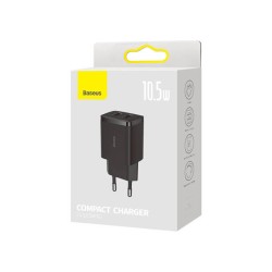 Buy Baseus Charger Wall - 10.5W, 2xUSB-A, EU, Black in Cyprus, Nicosia, Limassol, Larnaka, Pafos