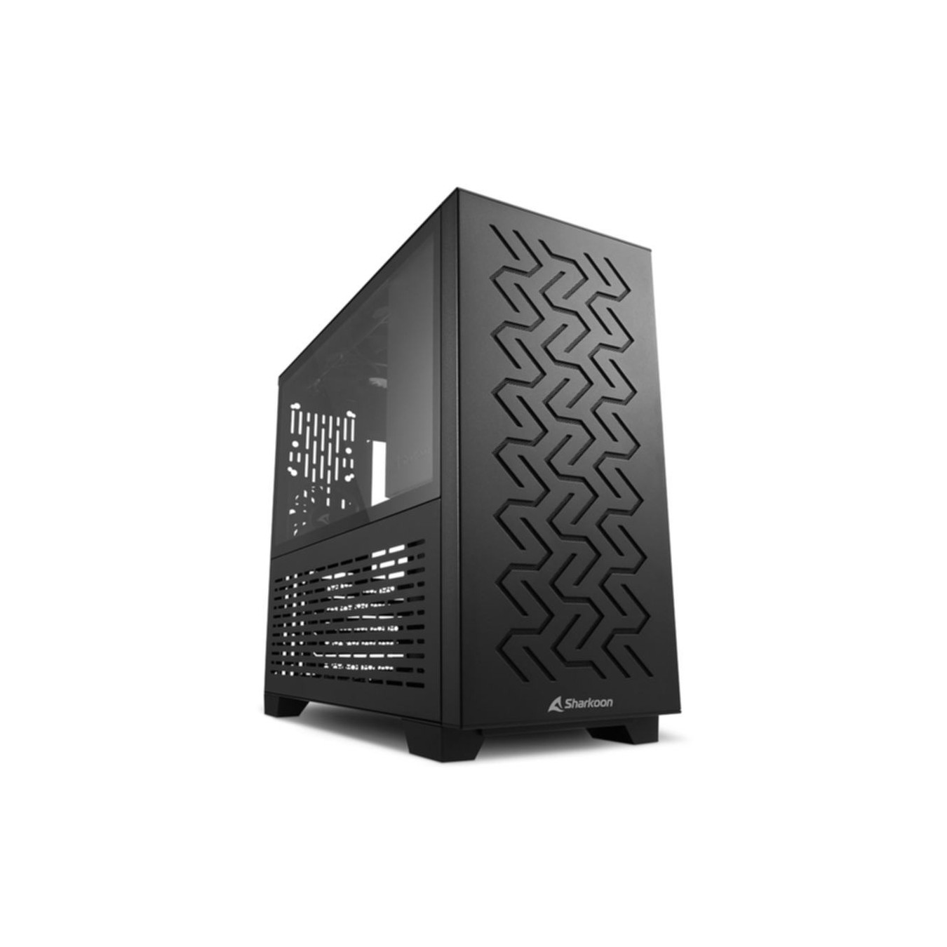Sharkoon MS-Z1000 - Micro-ATX Tower Case - Tempered Glass, Steel Z-Front (Black) — Buy in Cyprus with Fast Delivery