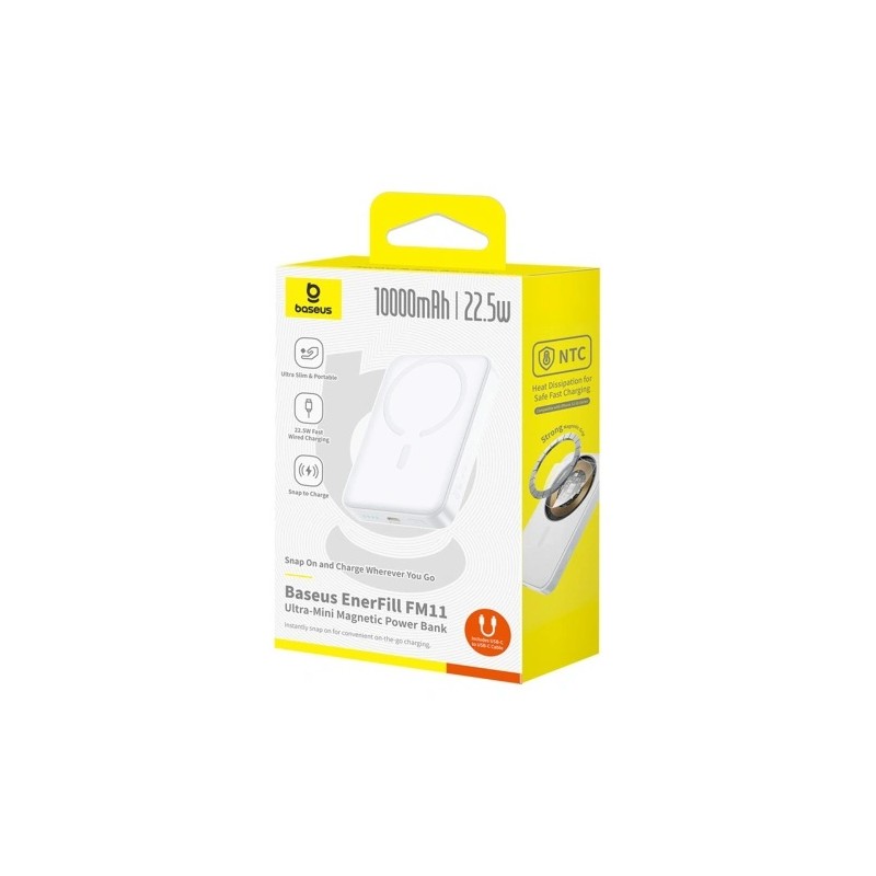 Buy Baseus EnerFill Ultra Wireless Powerbank - FM11 - 22.5W 10000mAh White in Cyprus, Nicosia, Limassol, Larnaka, Pafos