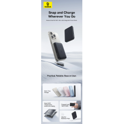 Buy Baseus EnerFill Ultra Wireless Powerbank - FM11 - 22.5W 10000mAh White in Cyprus, Nicosia, Limassol, Larnaka, Pafos