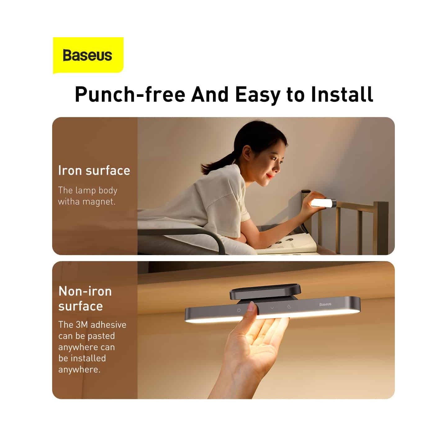 Baseus Magnetic Rechargeable LED Lamp - DGXC-02 - Grey — Buy in Cyprus with Fast Delivery