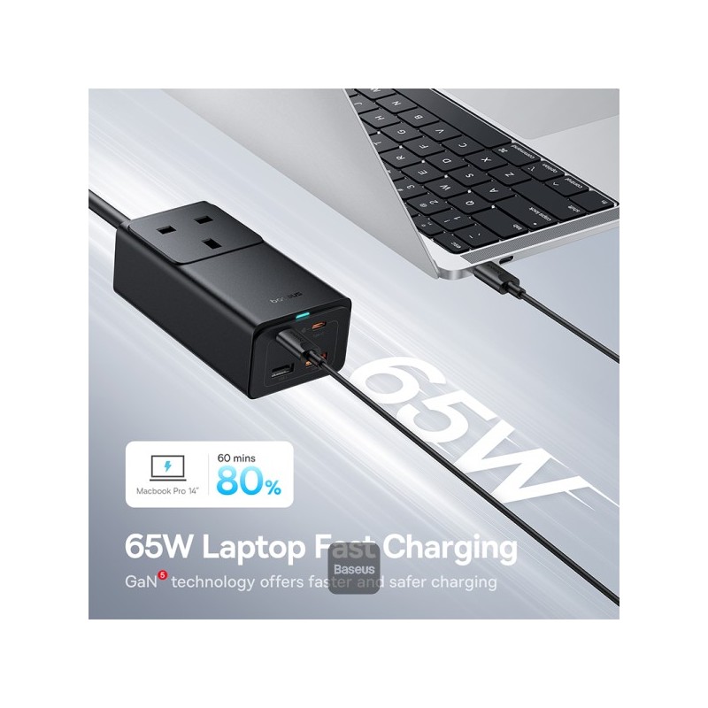 Buy Baseus Charger Desktop - GaN5 Pro - 65W UK in Cyprus, Nicosia, Limassol, Larnaka, Pafos