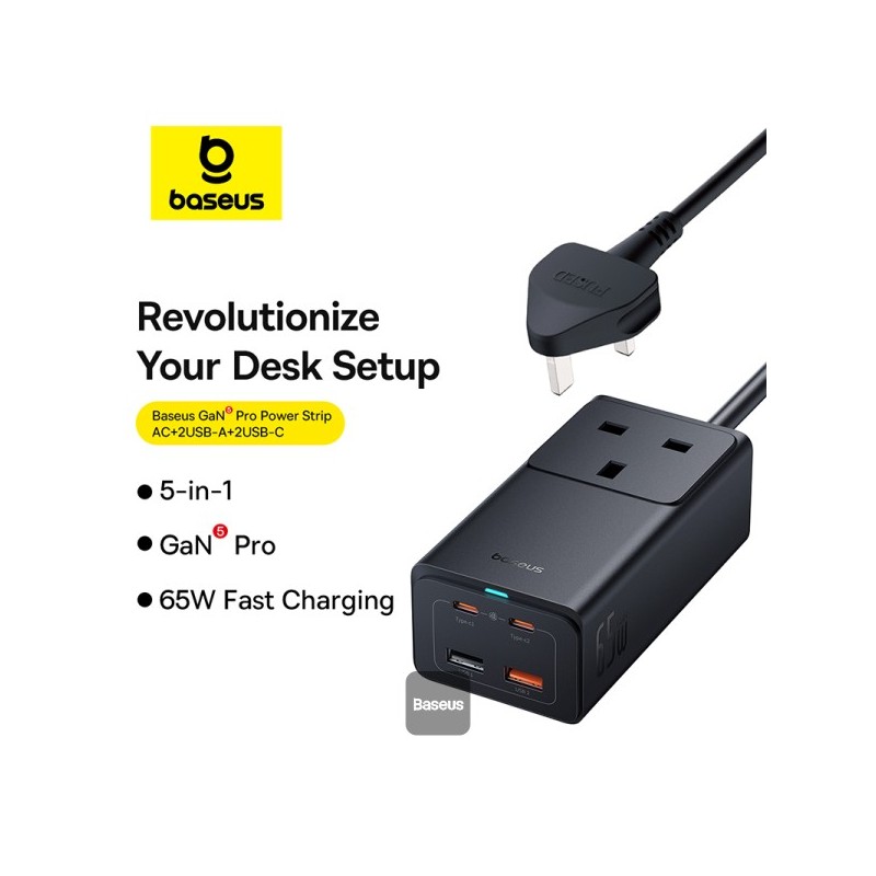 Buy Baseus Charger Desktop - GaN5 Pro - 65W UK in Cyprus, Nicosia, Limassol, Larnaka, Pafos