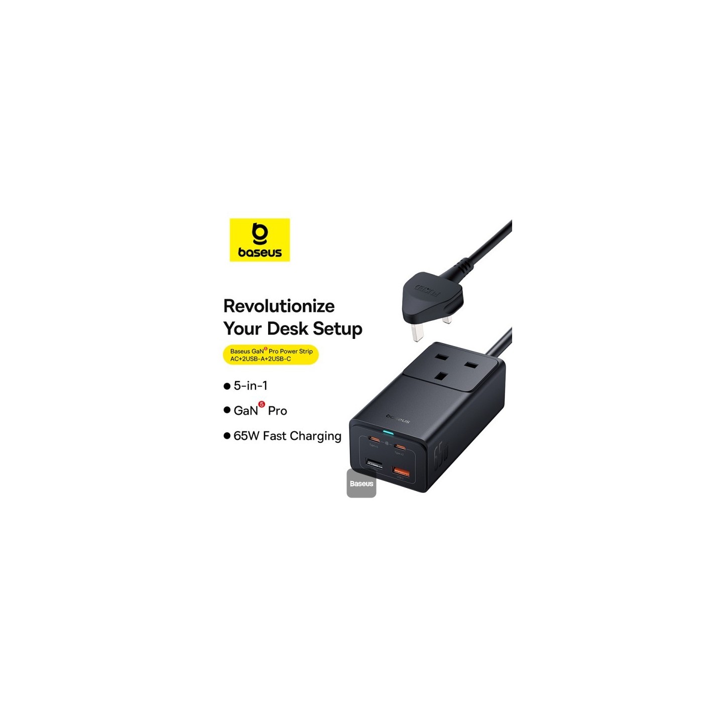 Baseus Charger Desktop - GaN5 Pro - 65W UK — Buy in Cyprus with Fast Delivery