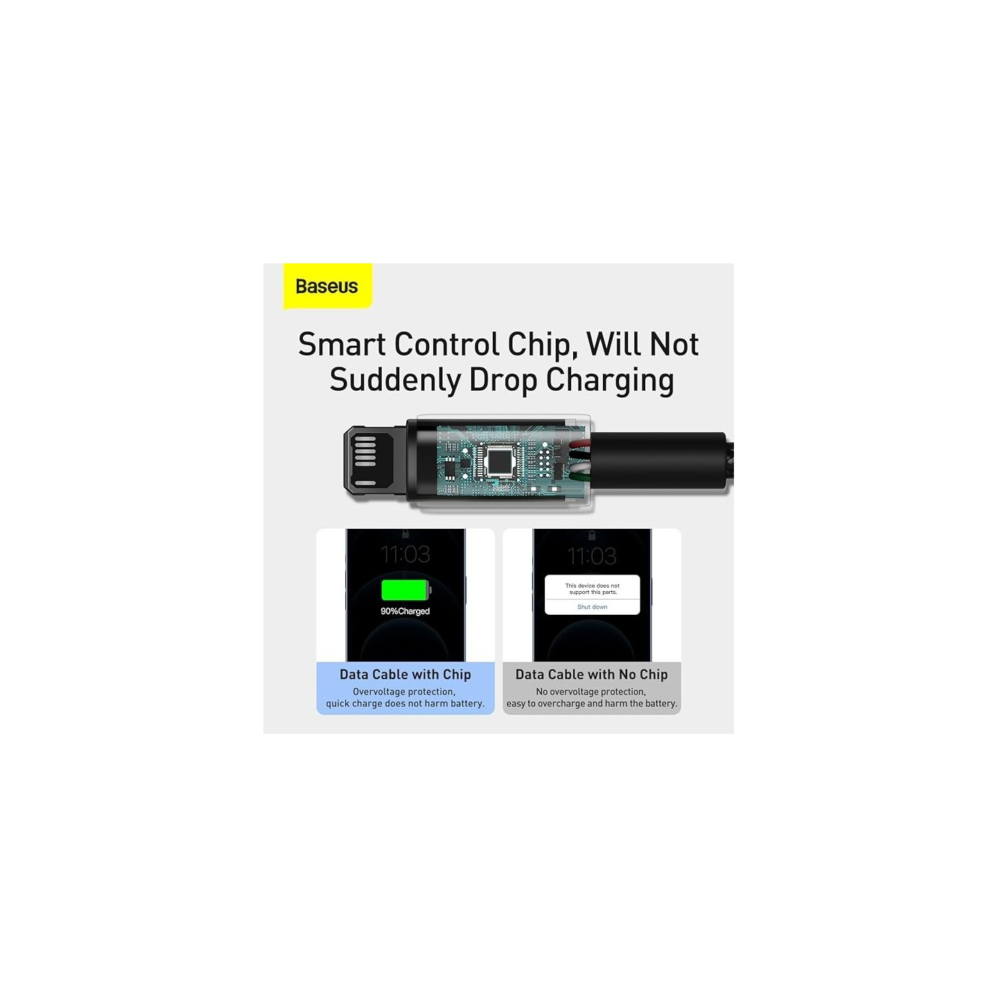 Baseus Cable - Lightning to USB-A - Tungsten Gold - 1.0m - Black — Buy in Cyprus with Fast Delivery